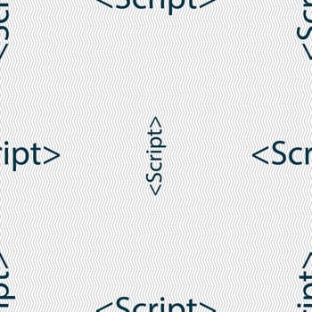 Script sign icon. Javascript code symbol. Seamless abstract background with geometric shapes. illustration