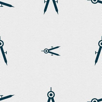 Mathematical Compass sign icon. Seamless abstract background with geometric shapes. illustration