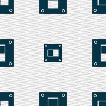 Power switch icon sign. Seamless abstract background with geometric shapes. illustration