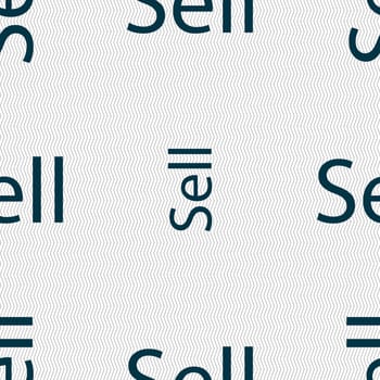 Sell sign icon. Contributor earnings button. Seamless abstract background with geometric shapes. illustration