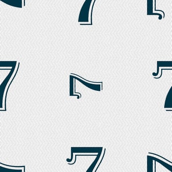 number seven icon sign. Seamless abstract background with geometric shapes. illustration