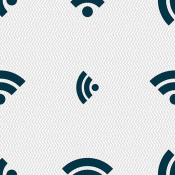 Wifi sign. Wi-fi symbol. Wireless Network icon. Wifi zone. Seamless abstract background with geometric shapes. illustration