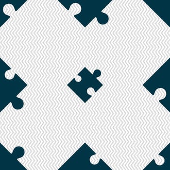 Puzzle piece icon sign. Seamless abstract background with geometric shapes. illustration