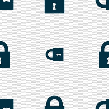 closed lock icon sign. Seamless pattern with geometric texture. illustration