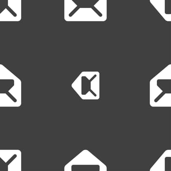 Mail, envelope, letter icon sign. Seamless pattern on a gray background. illustration