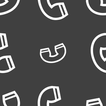 handset icon sign. Seamless pattern on a gray background. illustration