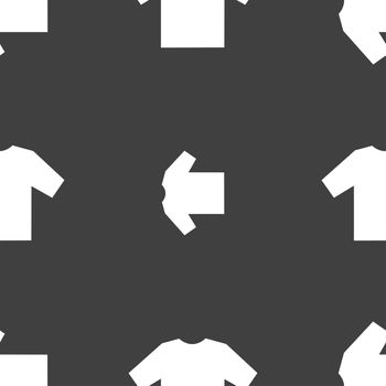 t-shirt icon sign. Seamless pattern on a gray background. illustration