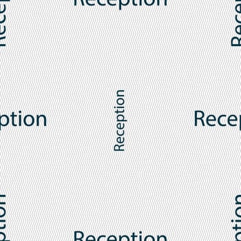 Reception sign icon. Hotel registration table symbol. Seamless abstract background with geometric shapes. illustration