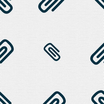 clip to paper icon sign. Seamless pattern with geometric texture. illustration