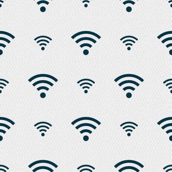 Wifi sign. Wi-fi symbol. Wireless Network icon zone. Seamless abstract background with geometric shapes. illustration
