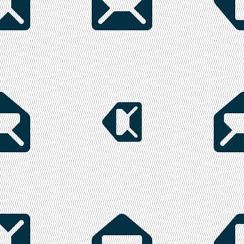 Mail, envelope, letter icon sign. Seamless pattern with geometric texture. illustration
