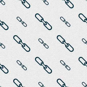 Link sign icon. Hyperlink chain symbol. Seamless abstract background with geometric shapes. illustration