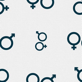 male and female icon sign. Seamless pattern with geometric texture. illustration