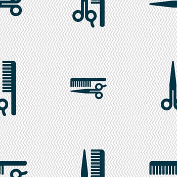 hair icon sign. Seamless pattern with geometric texture. illustration