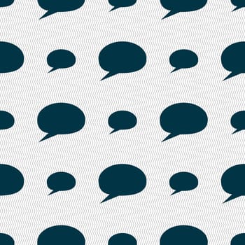 Speech bubble icons. Think cloud symbols. Seamless abstract background with geometric shapes. illustration