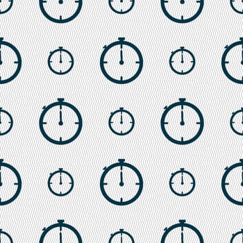 Timer sign icon. Stopwatch symbol.. Seamless abstract background with geometric shapes. illustration