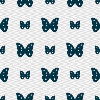 Butterfly sign icon. insect symbol. Seamless abstract background with geometric shapes. illustration