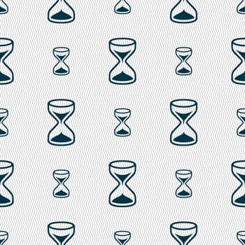 Hourglass sign icon. Sand timer symbol. Seamless abstract background with geometric shapes. illustration