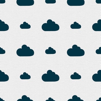 Cloud sign icon. Data storage symbol. Seamless abstract background with geometric shapes. illustration