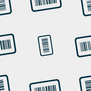 Barcode icon sign. Seamless pattern with geometric texture. illustration