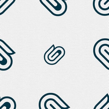 paper clip icon sign. Seamless pattern with geometric texture. illustration