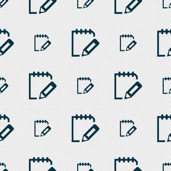 Edit document sign icon. Seamless abstract background with geometric shapes. illustration