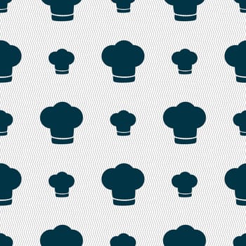 Chef hat sign icon. Cooking symbol. Cooks hat. Seamless abstract background with geometric shapes. illustration