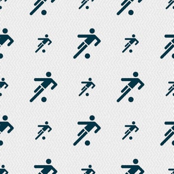 football player icon. Seamless abstract background with geometric shapes. illustration