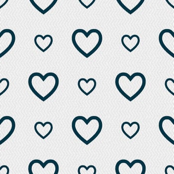 Heart sign icon. Love symbol. Seamless abstract background with geometric shapes. illustration