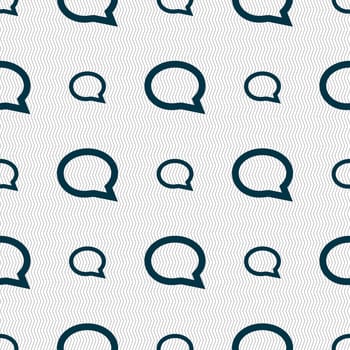 Speech bubble icons. Think cloud symbols. Seamless abstract background with geometric shapes. illustration