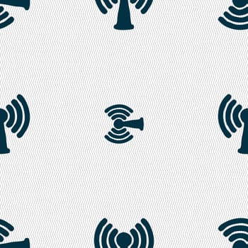 Wi-fi, internet icon sign. Seamless pattern with geometric texture. illustration