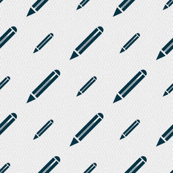 Pencil sign icon. Edit content button. Seamless abstract background with geometric shapes. illustration