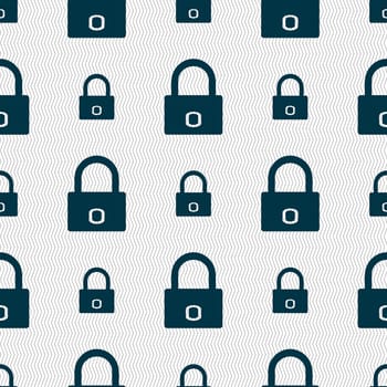 Lock sign icon. Locker symbol. Seamless abstract background with geometric shapes. illustration