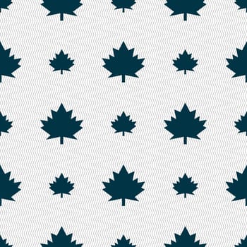 Maple leaf icon. Seamless abstract background with geometric shapes. illustration