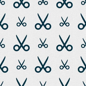 Scissors hairdresser sign icon. Tailor symbol. Seamless abstract background with geometric shapes. illustration