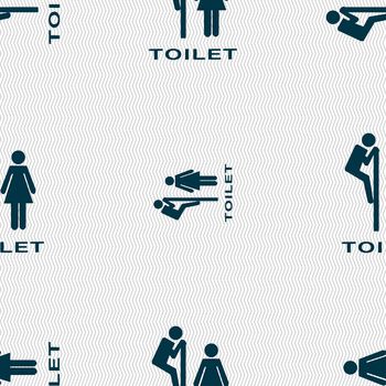 toilet icon sign. Seamless pattern with geometric texture. illustration