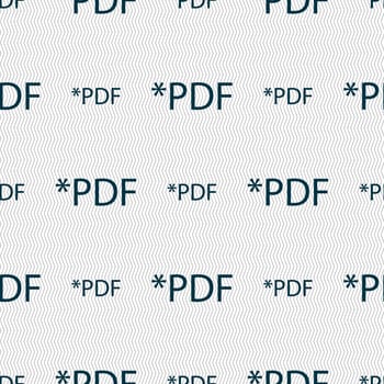 PDF file document icon. Download pdf button. PDF file extension symbol. Seamless abstract background with geometric shapes. illustration