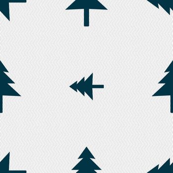 Christmas tree icon sign. Seamless pattern with geometric texture. illustration