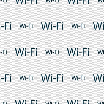 Free wifi sign. Wi-fi symbol. Wireless Network icon. Seamless abstract background with geometric shapes. illustration