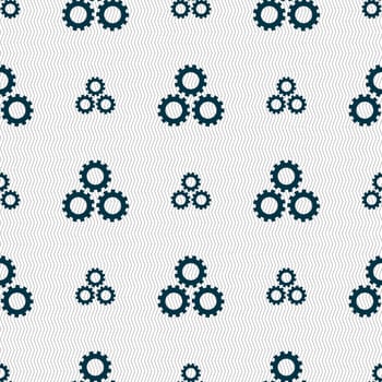 Cog settings sign icon. Cogwheel gear mechanism symbol. Seamless abstract background with geometric shapes. illustration