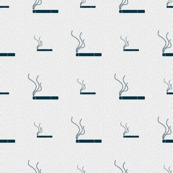 Smoking sign icon. Cigarette symbol. Seamless abstract background with geometric shapes. illustration