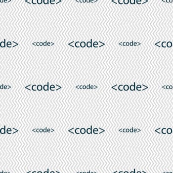 Code sign icon. Programming language symbol. Seamless abstract background with geometric shapes. illustration