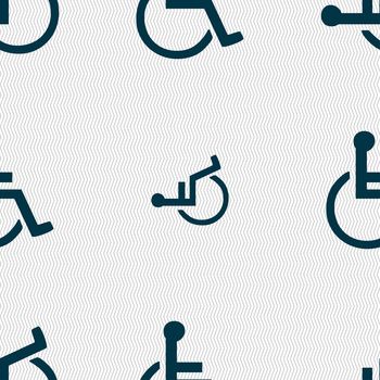 disabled icon sign. Seamless pattern with geometric texture. illustration