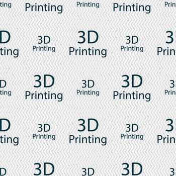 3D Print sign icon. 3d-Printing symbol. Seamless abstract background with geometric shapes. illustration