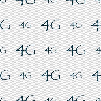 4G sign icon. Mobile telecommunications technology symbol. Seamless abstract background with geometric shapes. illustration