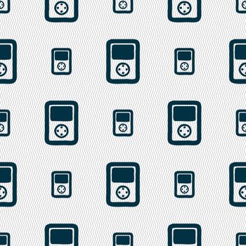 Tetris, video game console icon sign. Seamless pattern with geometric texture. illustration