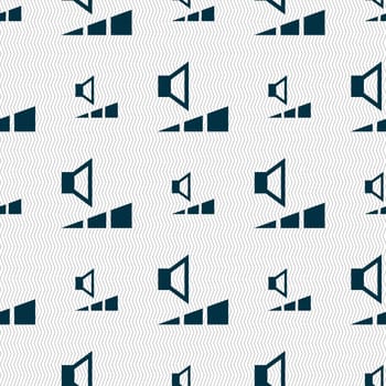 volume, sound icon sign. Seamless pattern with geometric texture. illustration