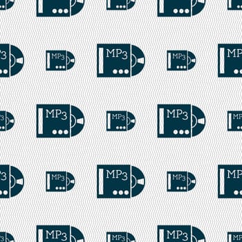 mp3 player icon sign. Seamless abstract background with geometric shapes. illustration
