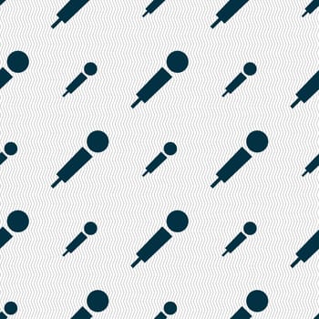 microphone icon sign. Seamless pattern with geometric texture. illustration