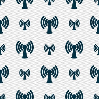Wi-fi, internet icon sign. Seamless pattern with geometric texture. illustration